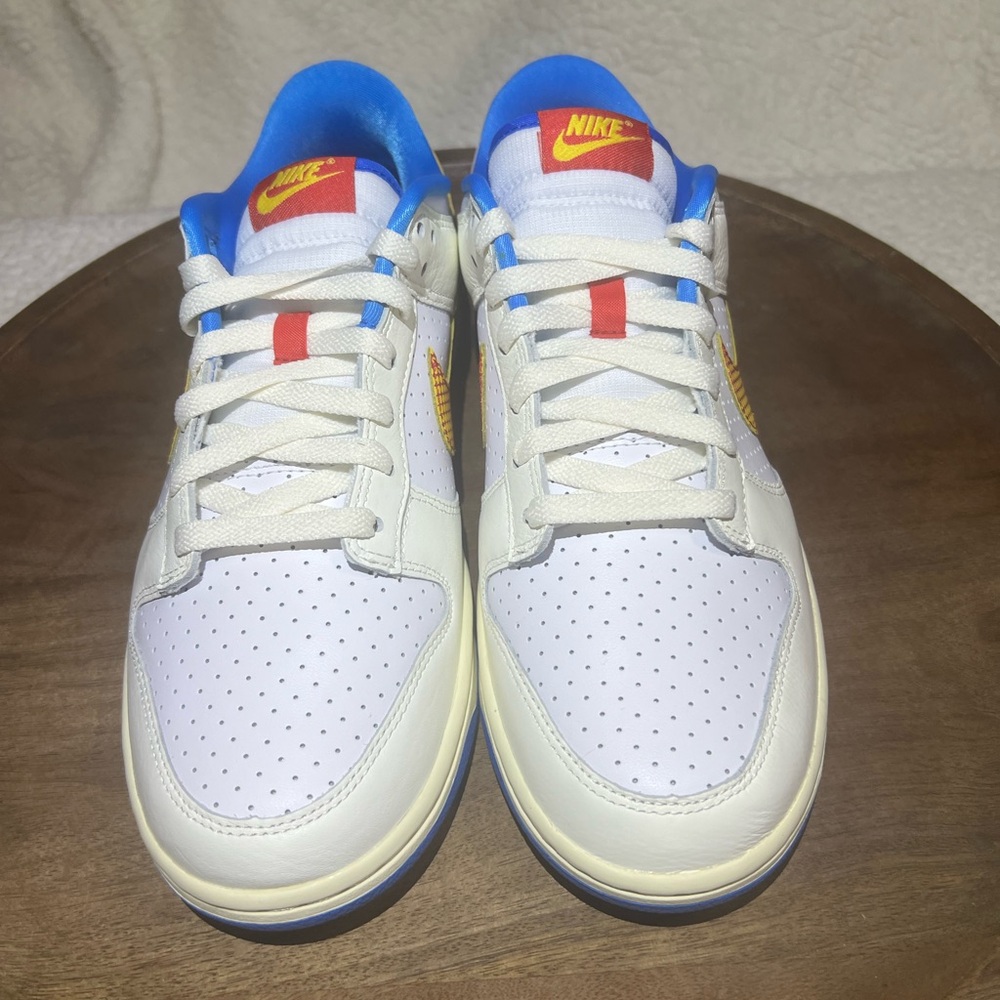Nike Dunk Low Retro SE (Men’s).               White and Blue Sneakers